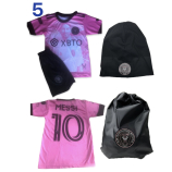 Messi Inter Miami Csomagajánlat Gyermekeknek: Mezgarnitúra + Tornazsák + Sapka