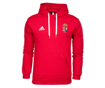 Adidas Hungary kapucnis pulóver hímzett címerrel piros és fekete színben