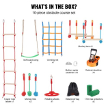 Ninja Warrior akadálypálya gyerekeknek, 15,24 m időjárásálló slackline-ok