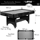 Trendline  biliárdasztal felszereléssel 6 Ft fekete, kék, piros,zöld