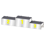 Eredményhirdető Csapati dobogó Győzteseknek