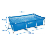 INTEX Rectangular Frame Fémvázas medence, 300 x 200 x 75 cm