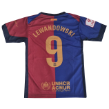 Barcelona 2024-es szurkolói  gyerek mezgarnitúra Lewandowski felirattal