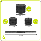 ACT0043 KOMPOZIT SÚLYZÓ  2 x 10 KG