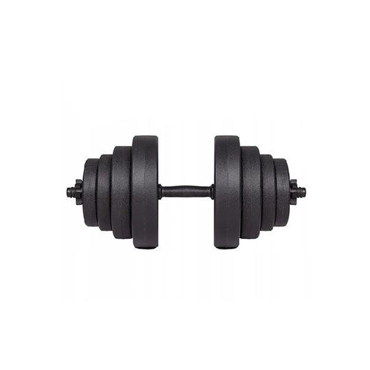 Springos állítható fitnesz súlyzó készlet, 20 kg, bitumenes töltetű tárcsák, fekete szín