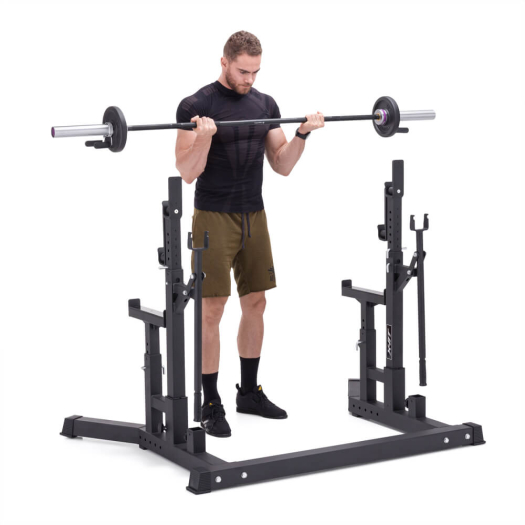 Erősítő bench press állvány inSPORTline X-NT CR20 IPF Combo Rack, biztonsági karok, tartós acélszerkezet, gumírozott lábak, praktikus emelők