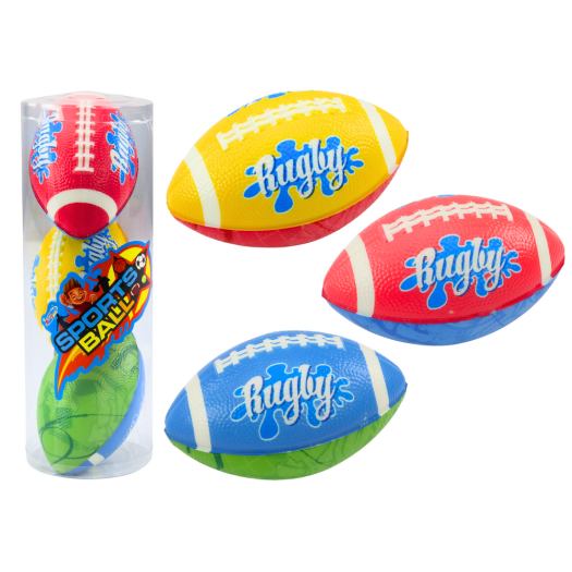 3 db-os habszivacs rögbilabda készlet, 3 színben