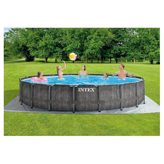 INTEX GREYWOOD PRISM FRAME Kör alakú medence 549x122 cm szűrőrendszerrel 220–240V 26744NP