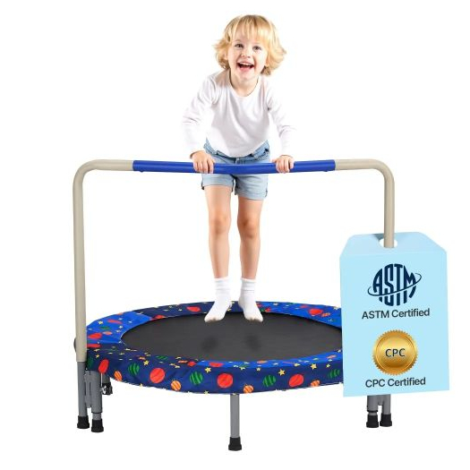 Gyerek trambulin, 3 lábas beltéri és kültéri trambulin, összecsukható mini trambulin fogantyúval