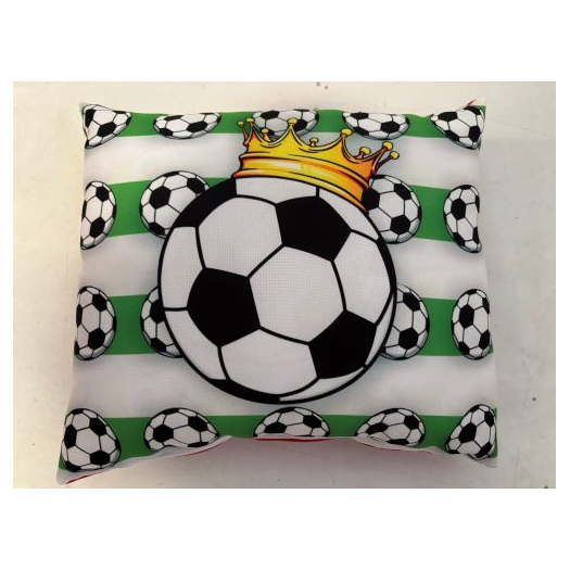 zöld-fehér koronás párna  30x25 cm