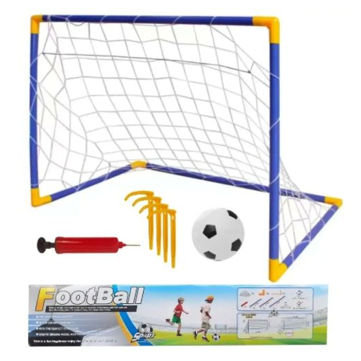 hálós focikapu szett labdával és pumpával 83x54x47 cm
