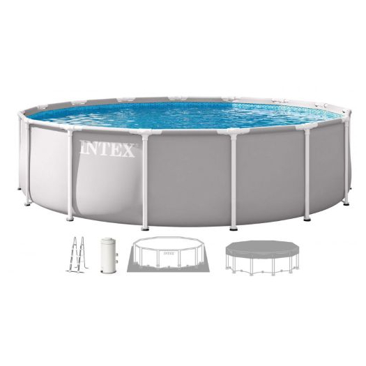 INTEX PRISM FRAME Kör alakú medence 427 x 107 cm patronos szűrővel 220–240V 26720ND