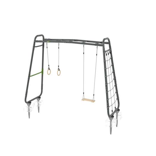 Többfunkciós mászóka GetSet monkeybar MB210 Exit Toys bővíthető tornagyűrűkkel hintával és mászóhálóval