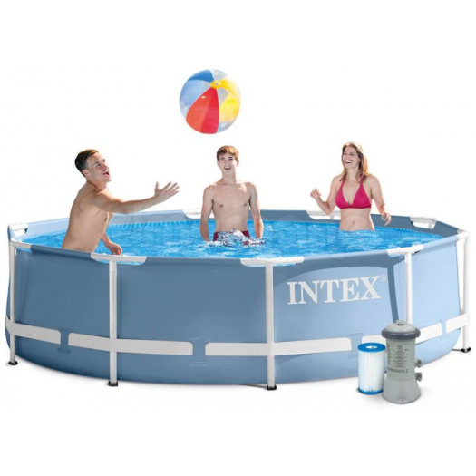 VÍZFORGATÓS MEDENCE SZETT, FÉMVÁZAS 366X76 CM INTEX PRISM FRAME POOL 26712
