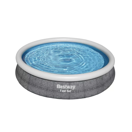 Bestway BELVEDERE, rattan hatású, felfújható peremű puhafalú medence szett 366 cm x76 cm