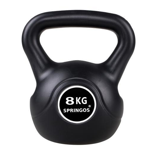 Füles súlyzó - Kettlebell, műanyag, 8 kg