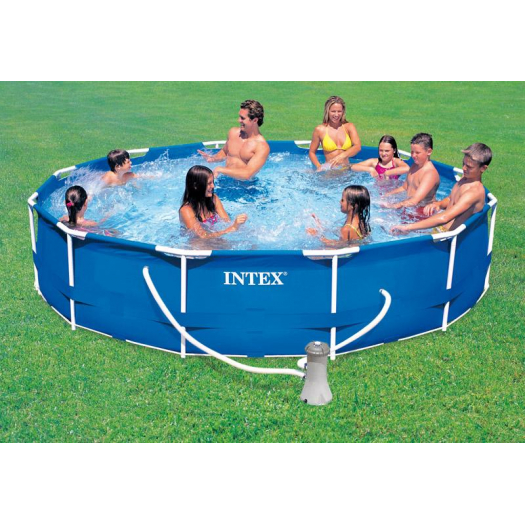 VÍZFORGATÓS MEDENCE SZETT, FÉMVÁZAS, 305X76 CM, VÍZFORGATÓVAL - INTEX 28202