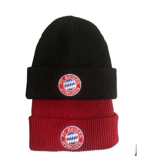 Bayern München hímzett logós kötött,bordázott sapka 