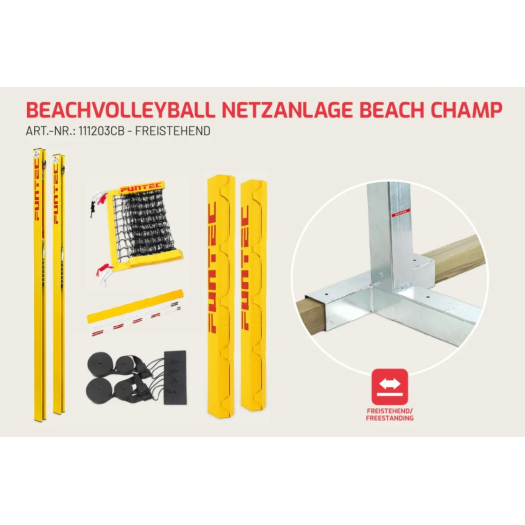 Strandröplabda hálórendszer Beach Champ 8,5 m (szabadon álló)