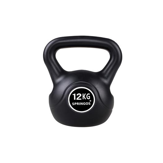 Füles súlyzó - Kettlebell, műanyag, 12 kg