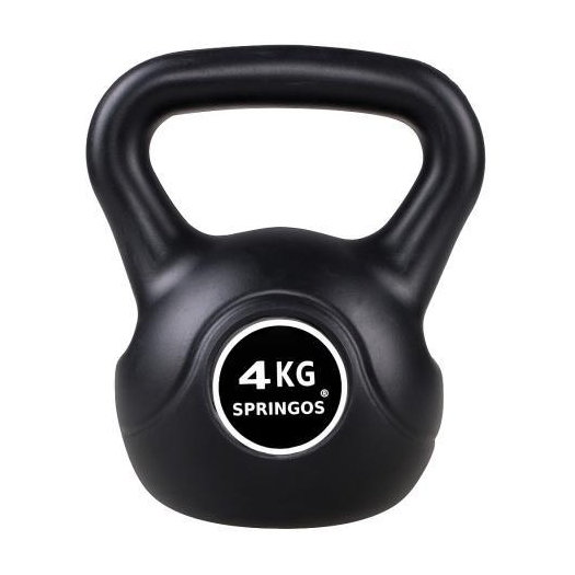 Füles súlyzó - Kettlebell, műanyag, 4 kg