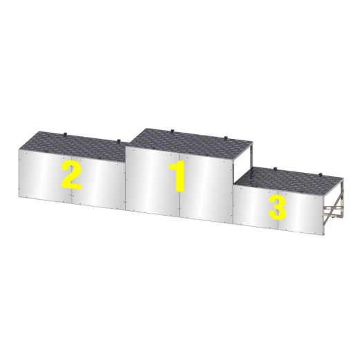 Eredményhirdető Csapati dobogó Győzteseknek