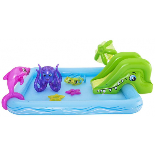 Bestway felfújható medence 53052 FANTASZTIKUS AKVÁRIUM 239 x 206 x 86 cm kék