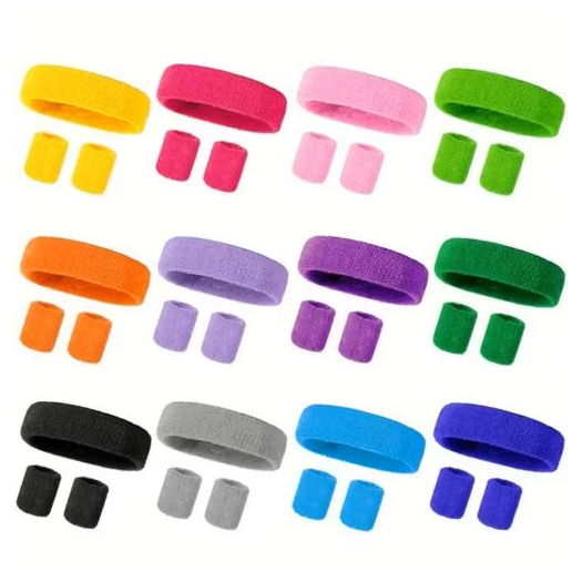 fejpánt+ csuklószorító frottír   15 színben