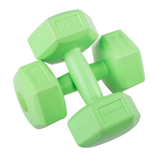 Springos hatszögű gumi kézisúlyzó szett 2x1,5kg