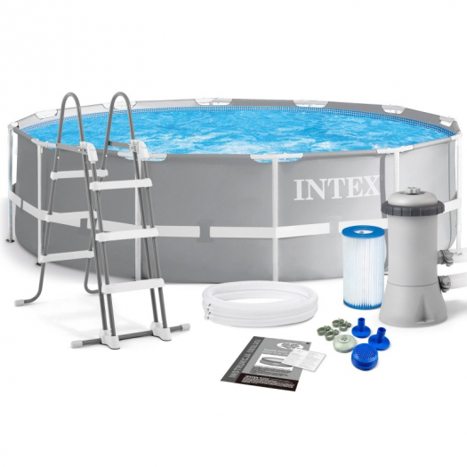 VÍZFORGATÓS MEDENCE SZETT, FÉMVÁZAS 366 X 99 CM - INTEX PRISM FRAME POOL 26716