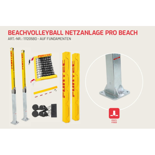 Strandröplabda hálórendszer Pro Beach 8,5 m (alapokon álló)