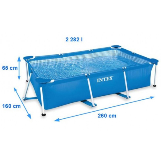 INTEX Rectangular Frame Fémvázas medence, 260 x 160 x 65 cm