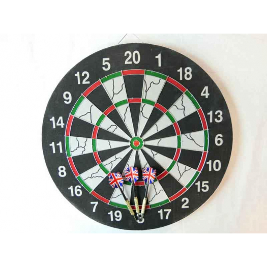 Darts tábla, két oldalú, 3-3 nyíllal, Salt