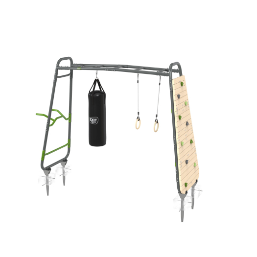 Többfunkciós mászóka GetSet monkeybar MB220 Exit Toys bővíthető tornagyűrűkkel bokszzsákkal mászófallal és korláttal
