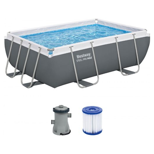 BESTWAY Steel Pro Max Fémvázas medence szett, 282 x 196 x 84 cm 56629
