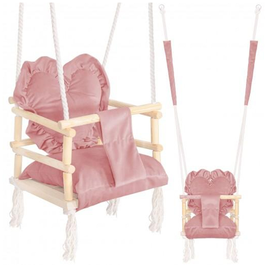 Gyermekhinta szívpárnákkal pink