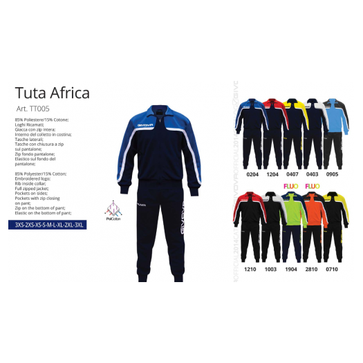 Givova Africa tréning szabadidőruha, sötétkék/fehér