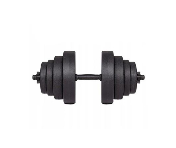 Springos állítható fitnesz súlyzó készlet, 20 kg, bitumenes töltetű tárcsák, fekete szín