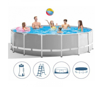 VÍZFORGATÓS MEDENCE SZETT, FÉMVÁZAS 457X107 CM - INTEX PRISM FRAME POOL 26724