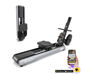 Evezőgép inSPORTline ZenRow 30, mágnesfékes, generátoros, max.150kg, mellkasi öv kapcsolat, elektromos terhelés, aplikációk, max 185cm