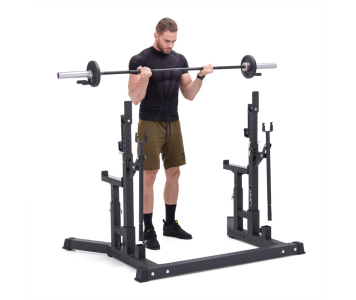 Erősítő bench press állvány inSPORTline X-NT CR20 IPF Combo Rack, biztonsági karok, tartós acélszerkezet, gumírozott lábak, praktikus emelők