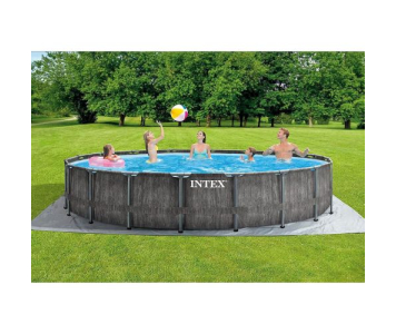 INTEX GREYWOOD PRISM FRAME Kör alakú medence 549x122 cm szűrőrendszerrel 220–240V 26744NP