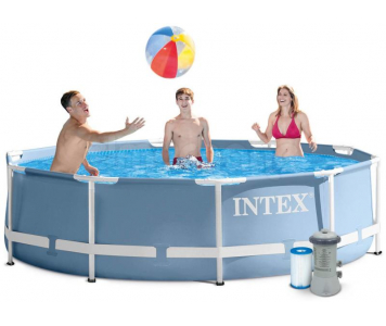 VÍZFORGATÓS MEDENCE SZETT, FÉMVÁZAS 366X76 CM INTEX PRISM FRAME POOL 26712