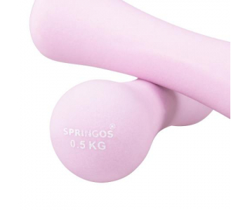 Neoprén súlyzó, 2 x 0.5 kg, halvány lila