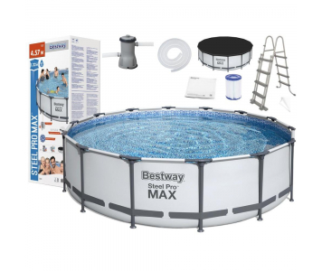 Medence papírszűrős vízforgatóval 457x122 cm BESTWAY 56438 Steel Pro