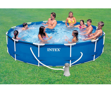 VÍZFORGATÓS MEDENCE SZETT, FÉMVÁZAS, 305X76 CM, VÍZFORGATÓVAL - INTEX 28202
