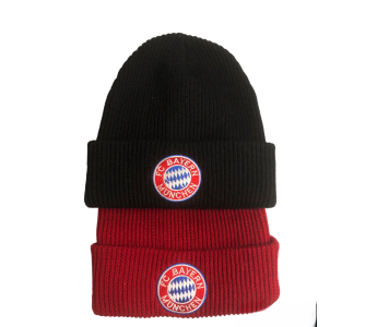 Bayern München hímzett logós kötött,bordázott sapka 