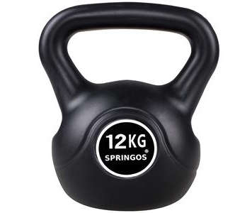  Füles súlyzó - Kettlebell, műanyag, 12 kg