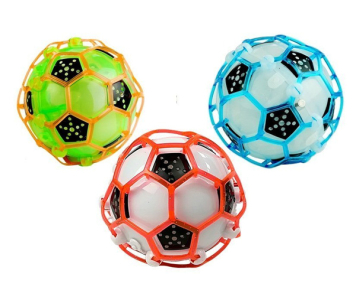Ugráló, fénylő, hangot adó focilabda 16 cm