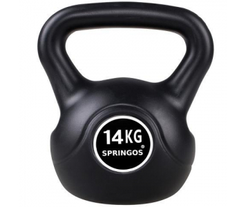 Füles súlyzó - Kettlebell, műanyag, 14 kg